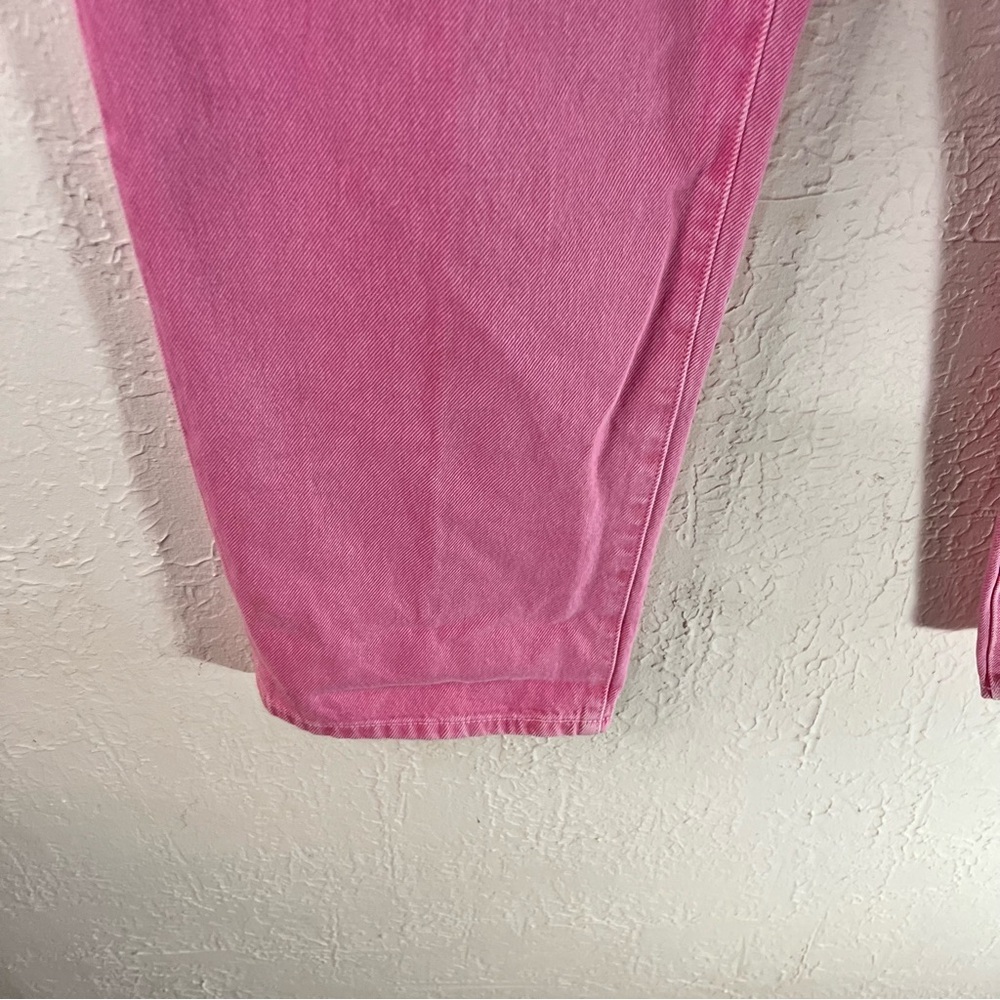 Madewell Baggy Straight Jeans: Garment Dyed Edition in Retro Pink - Picture 5 of 14